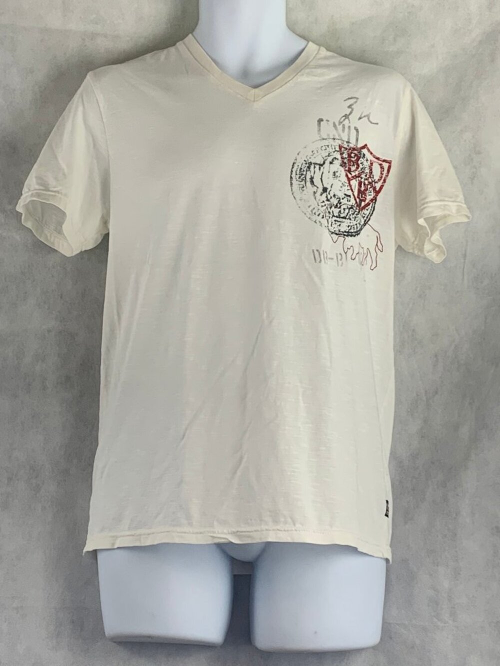 Buffalo David Bitton Men's 100% Cotton Short Sleeve T-Shirt, White, Small